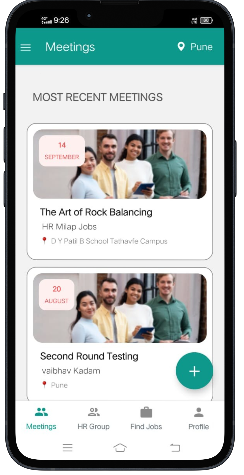 HR Milap Mobile App Screenshot