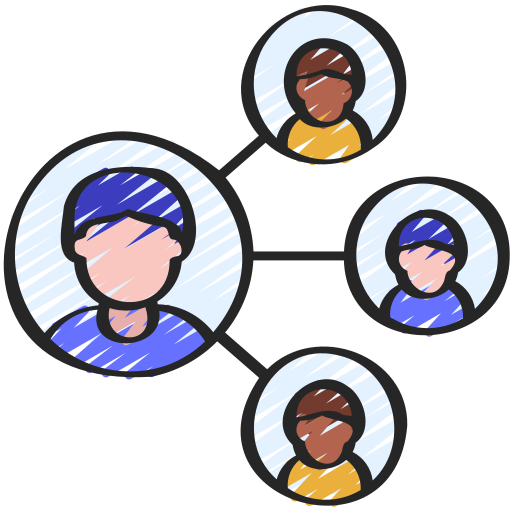 Professional identity and social network illustration